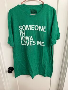 Raygun Green "Someone in Iowa Loves Me" Short‑Sleeve Graphic Tee